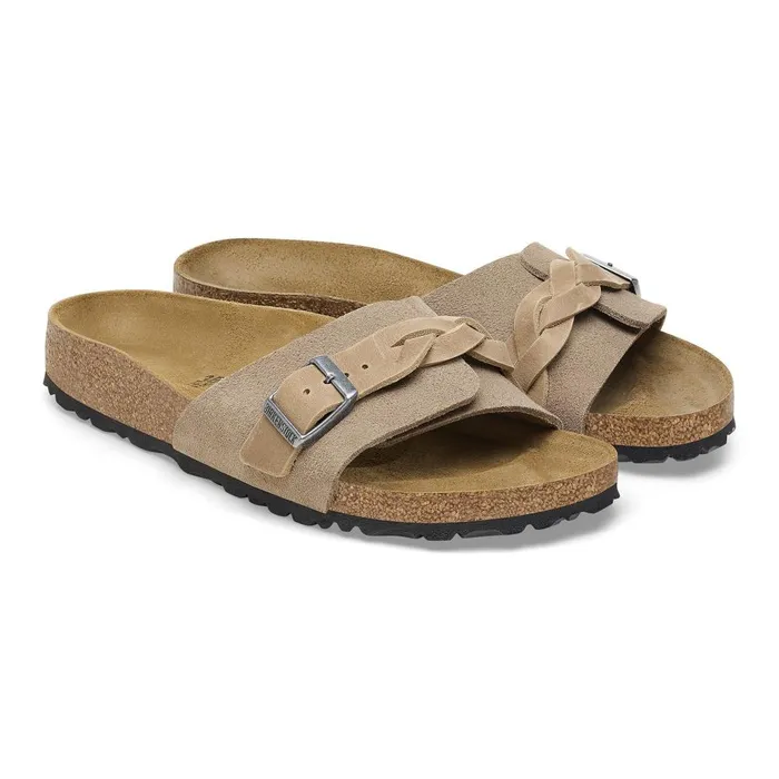 Women Birkenstock OneStrap Oita Braided Taupe
