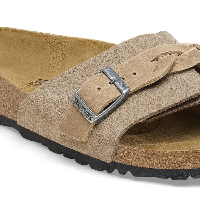 Women Birkenstock OneStrap Oita Braided Taupe