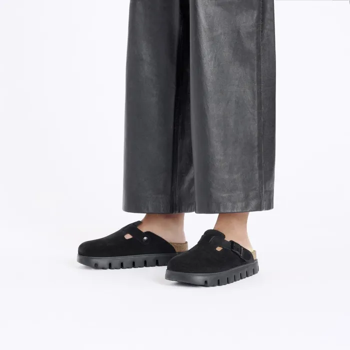 Women Birkenstock Platforms Boston Chunky Blackblack