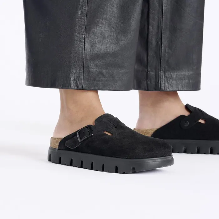 Women Birkenstock Platforms Boston Chunky Blackblack