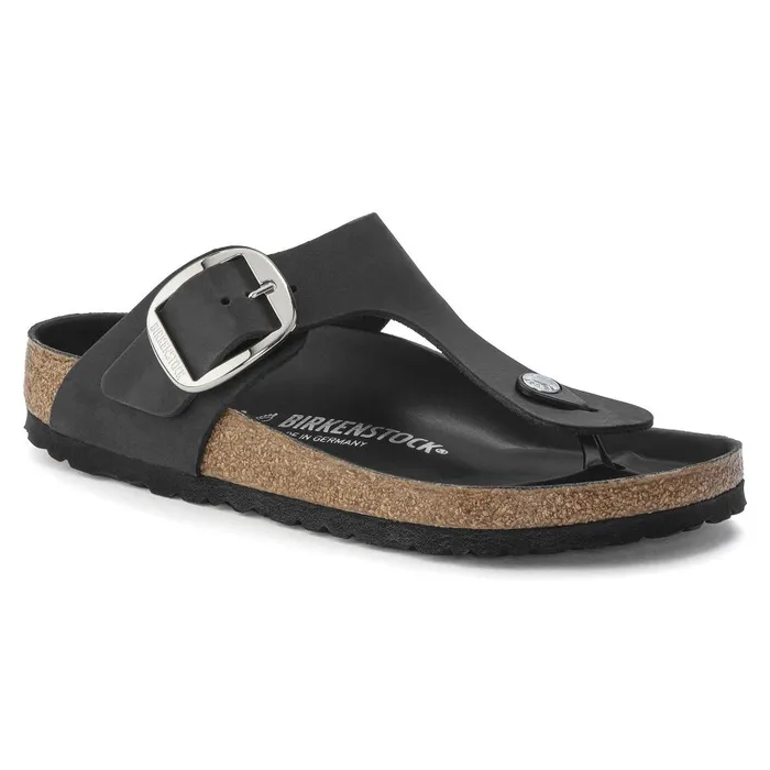 Women Birkenstock Thong Gizeh Big Buckle Black