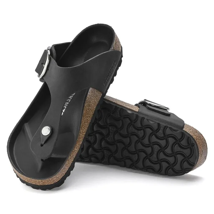 Women Birkenstock Thong Gizeh Big Buckle Black