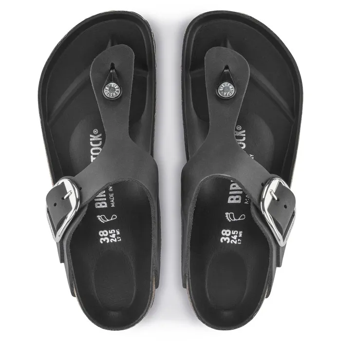 Women Birkenstock Thong Gizeh Big Buckle Black