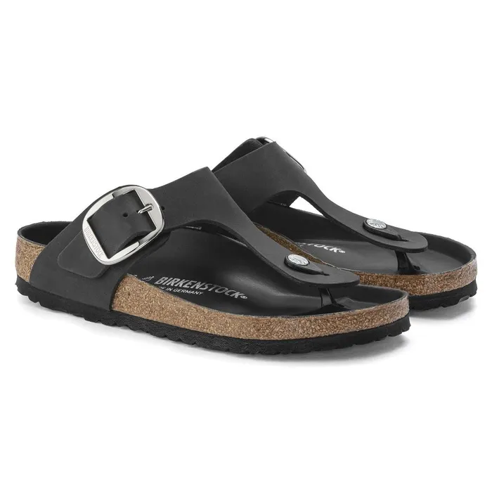 Women Birkenstock Thong Gizeh Big Buckle Black