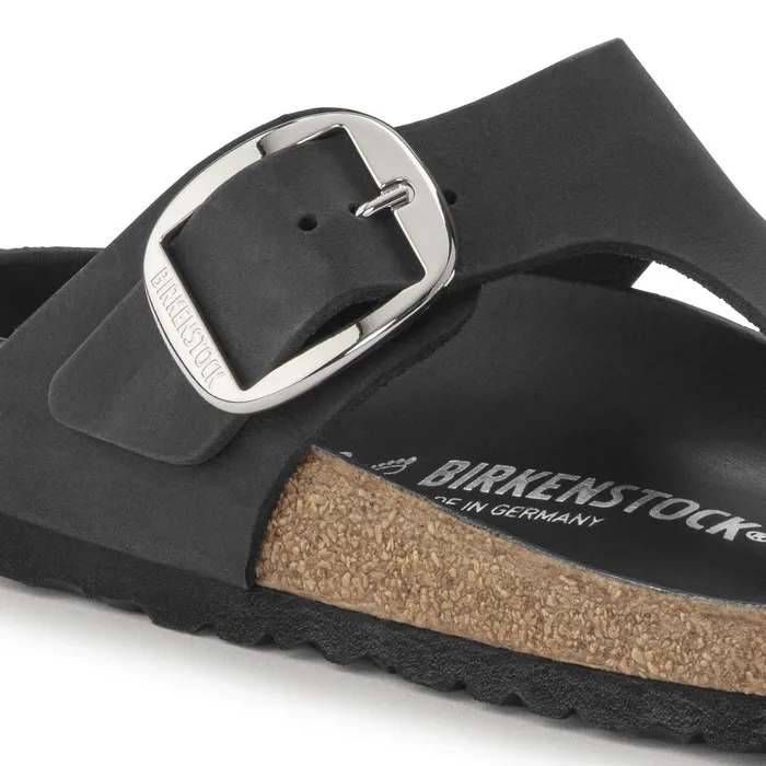 Women Birkenstock Thong Gizeh Big Buckle Black