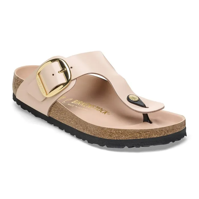 Women Birkenstock Thong Gizeh Big Buckle High Shine New Beige