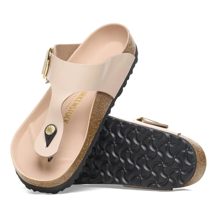 Women Birkenstock Thong Gizeh Big Buckle High Shine New Beige
