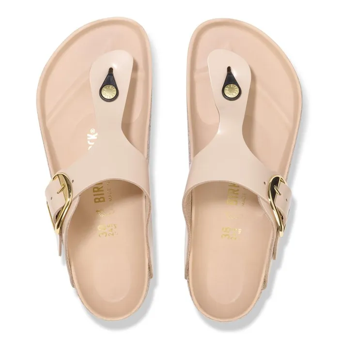 Women Birkenstock Thong Gizeh Big Buckle High Shine New Beige
