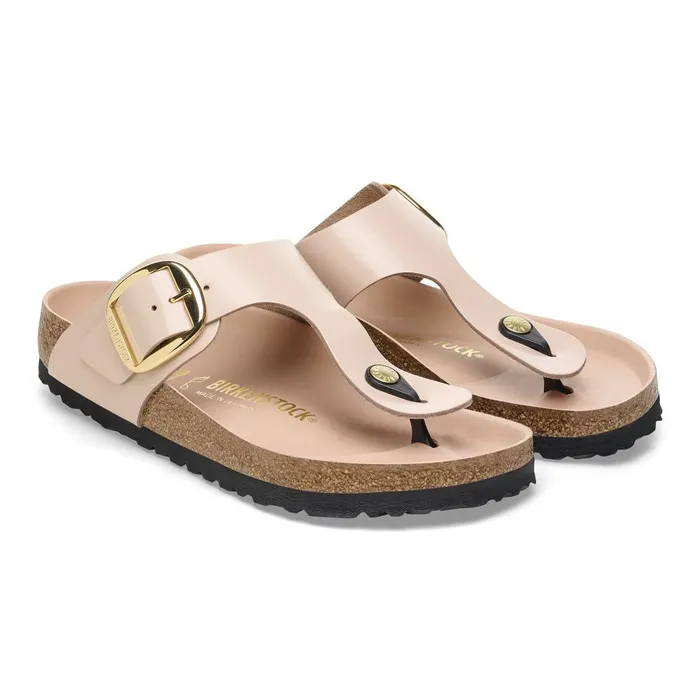 Women Birkenstock Thong Gizeh Big Buckle High Shine New Beige