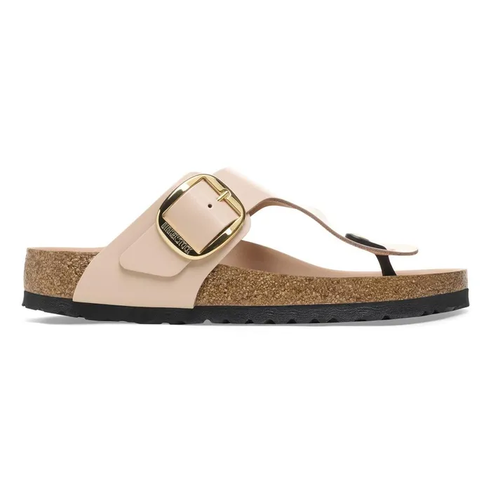 Women Birkenstock Thong Gizeh Big Buckle High Shine New Beige