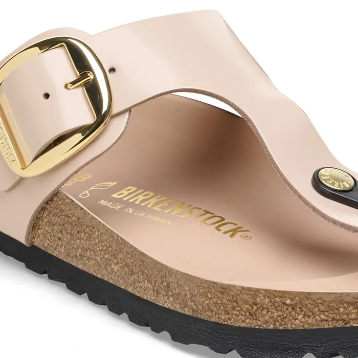 Women Birkenstock Thong Gizeh Big Buckle High Shine New Beige