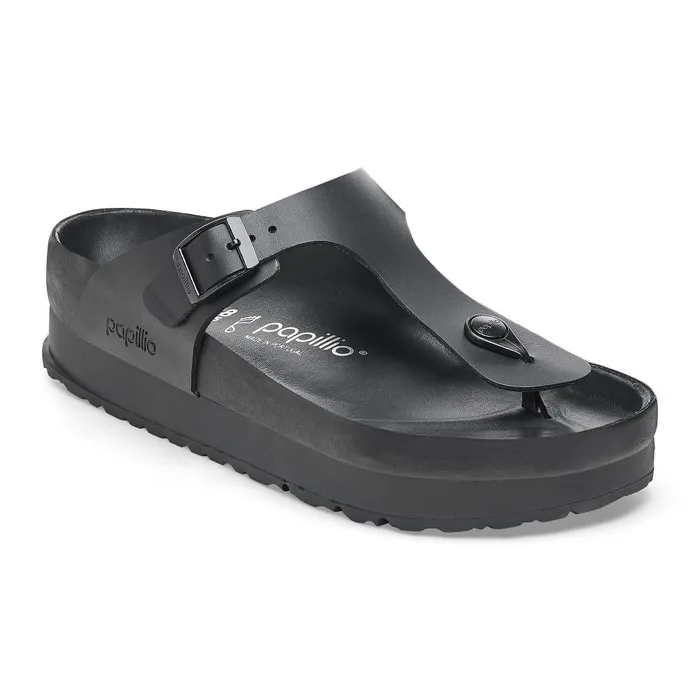 Women Birkenstock Thong Gizeh Flex Platform Black