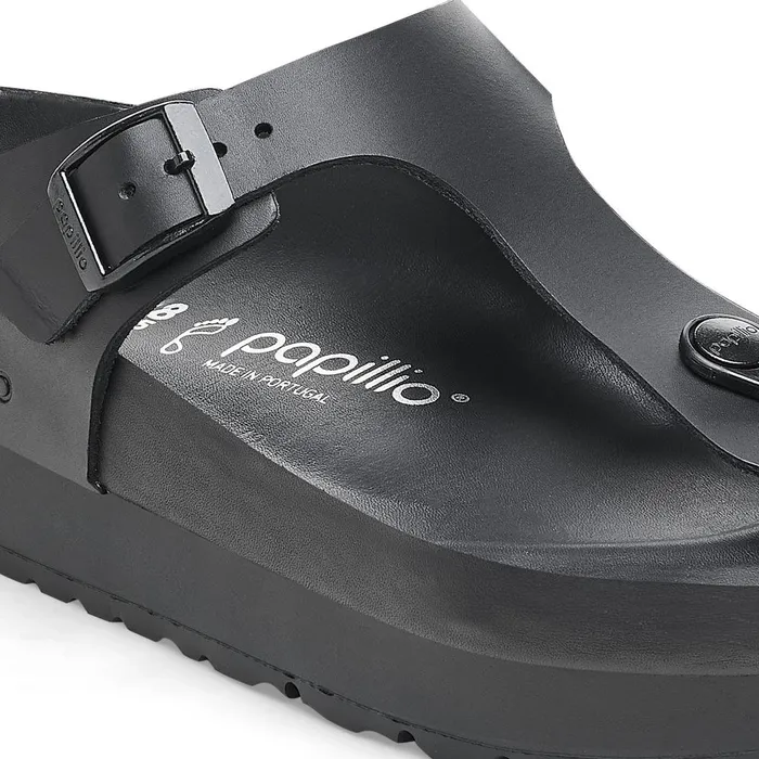 Women Birkenstock Thong Gizeh Flex Platform Black