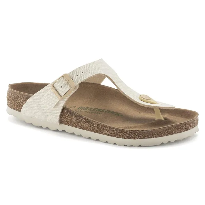 Women Birkenstock Thong Gizeh Vegan Canvas Eggshell