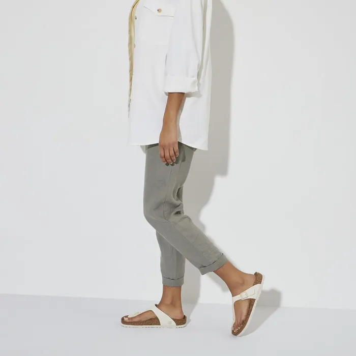 Women Birkenstock Thong Gizeh Vegan Canvas Eggshell