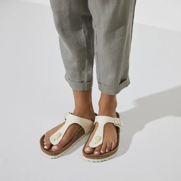 Women Birkenstock Thong Gizeh Vegan Canvas Eggshell