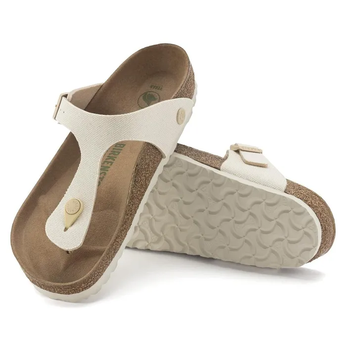 Women Birkenstock Thong Gizeh Vegan Canvas Eggshell