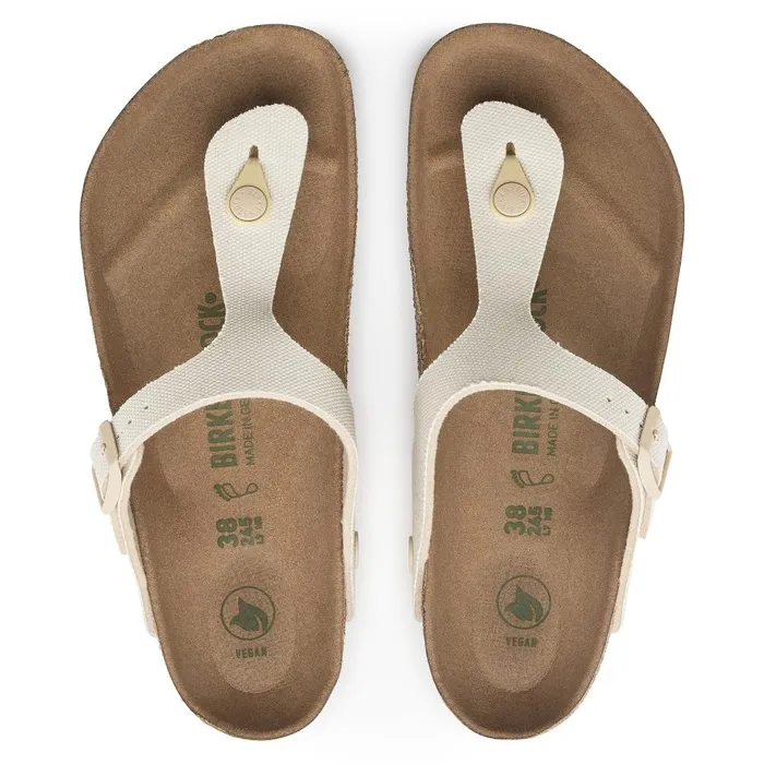 Women Birkenstock Thong Gizeh Vegan Canvas Eggshell