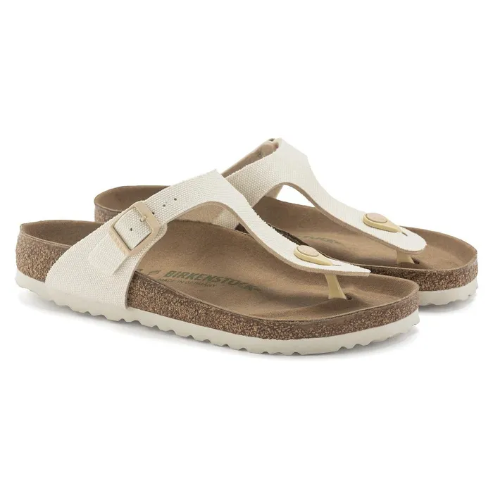 Women Birkenstock Thong Gizeh Vegan Canvas Eggshell