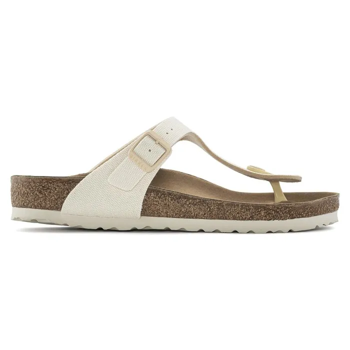 Women Birkenstock Thong Gizeh Vegan Canvas Eggshell