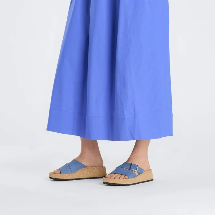 Women Birkenstock TwoStrap Almina Elemental Blue