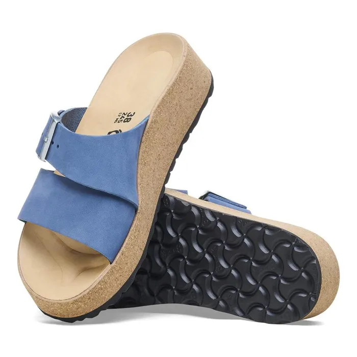 Women Birkenstock TwoStrap Almina Elemental Blue