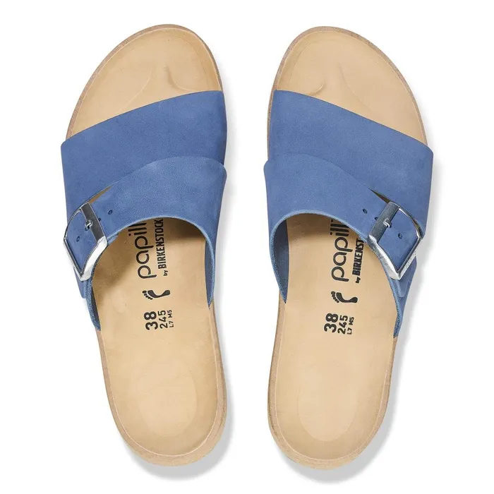 Women Birkenstock TwoStrap Almina Elemental Blue