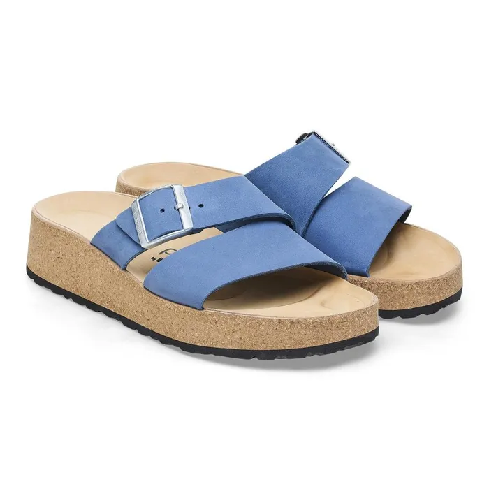 Women Birkenstock TwoStrap Almina Elemental Blue