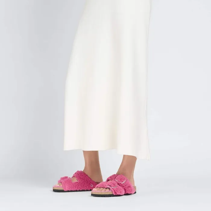 Women Birkenstock TwoStrap Arizona Big Buckle Fuchsia Tulip