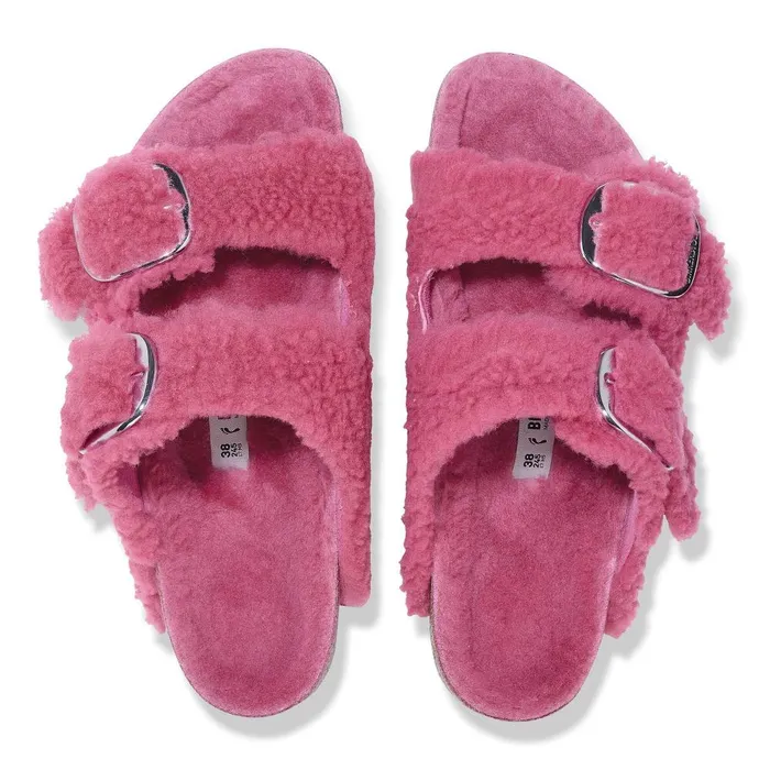 Women Birkenstock TwoStrap Arizona Big Buckle Fuchsia Tulip