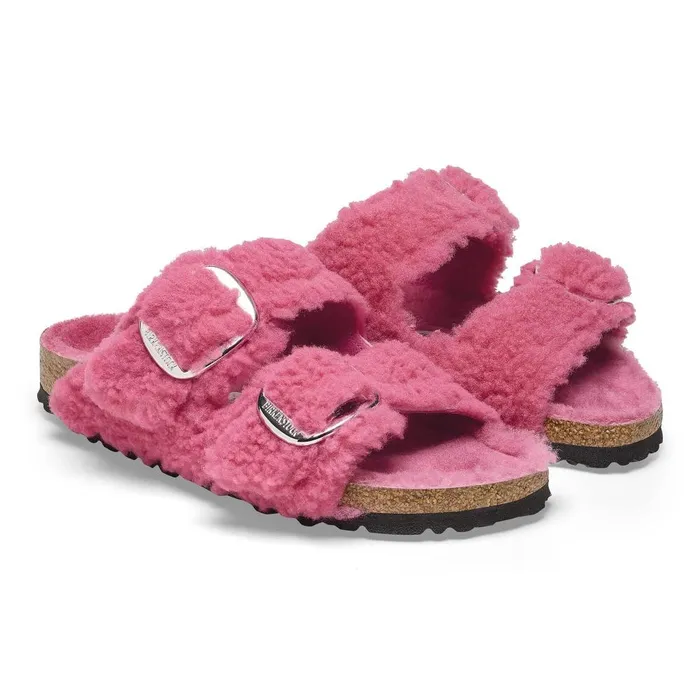 Women Birkenstock TwoStrap Arizona Big Buckle Fuchsia Tulip