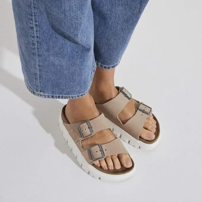Women Birkenstock TwoStrap Arizona Chunky Warm Sand
