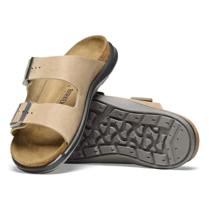 Women Birkenstock TwoStrap Arizona Crosstown Tobacco Brown