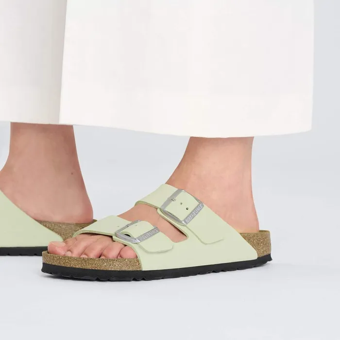 Women Birkenstock TwoStrap Arizona Faded Lime