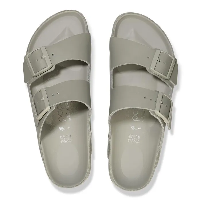 Women Birkenstock TwoStrap Arizona Flex Platform Mineral Gray