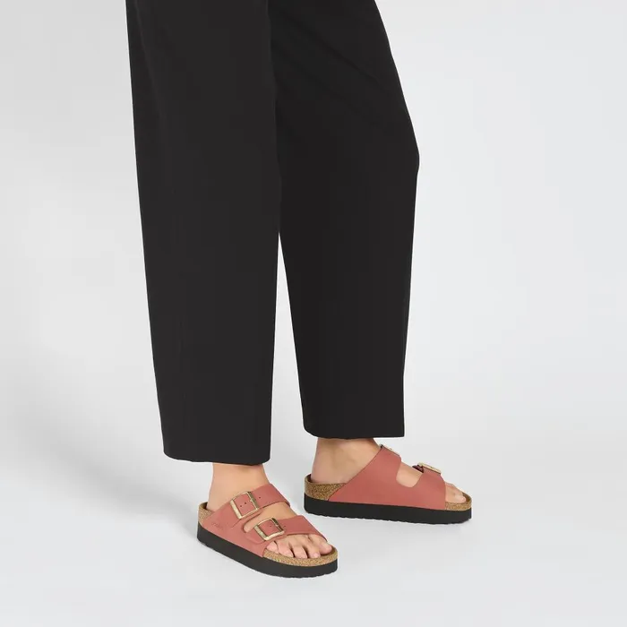 Women Birkenstock TwoStrap Arizona Platform Mars Red
