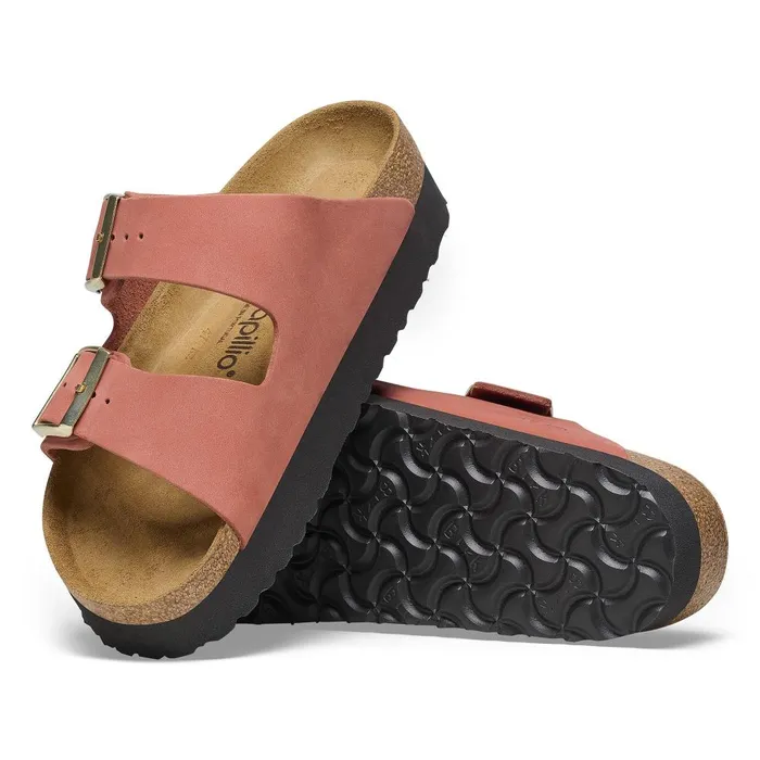 Women Birkenstock TwoStrap Arizona Platform Mars Red