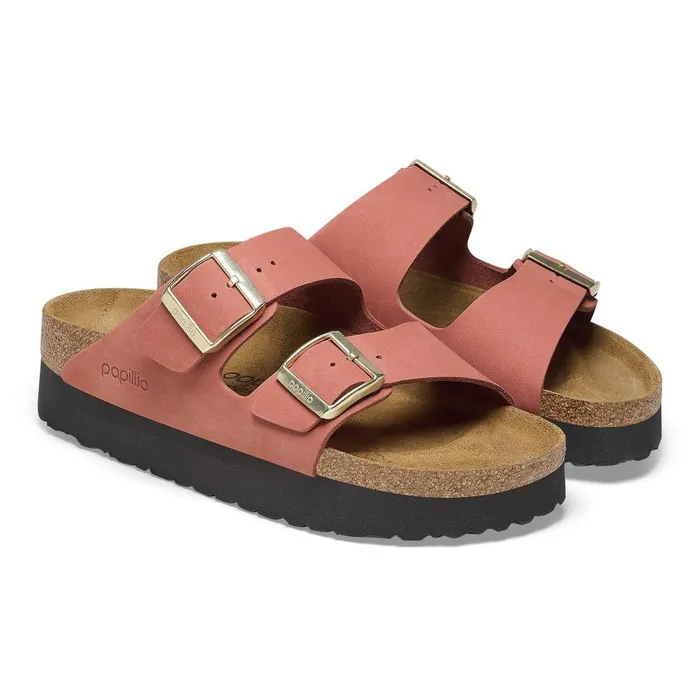 Women Birkenstock TwoStrap Arizona Platform Mars Red