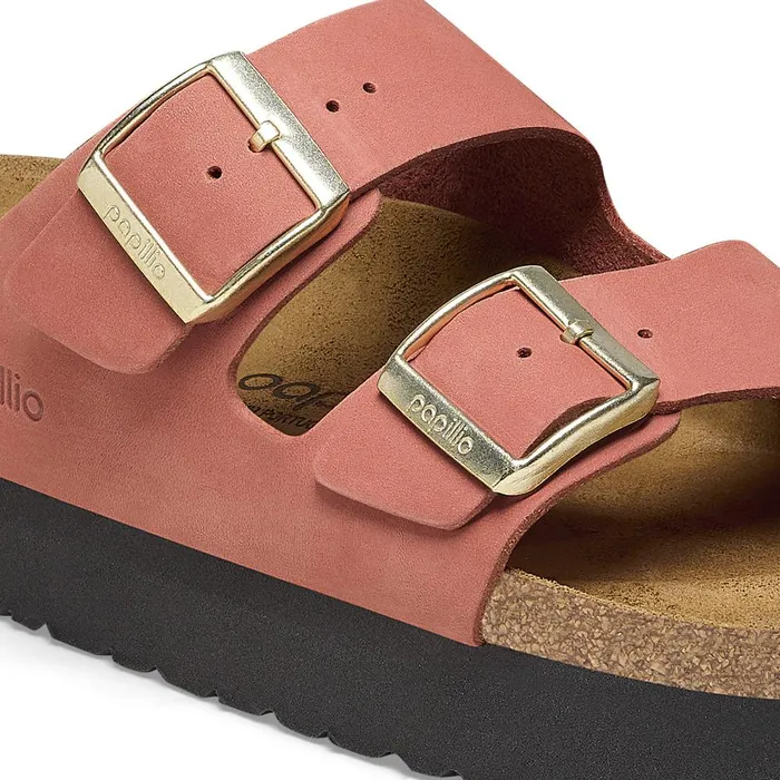 Women Birkenstock TwoStrap Arizona Platform Mars Red
