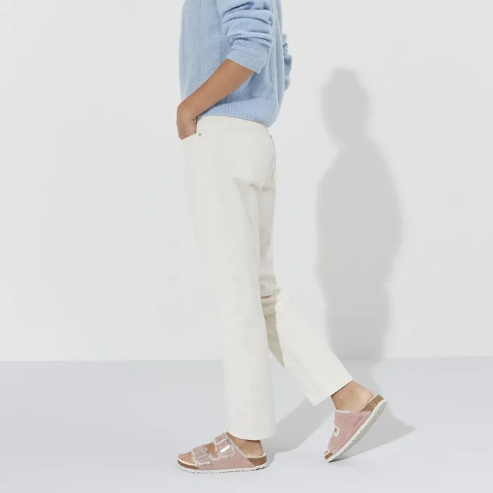 Women Birkenstock TwoStrap Arizona Shearling Pink Clay
