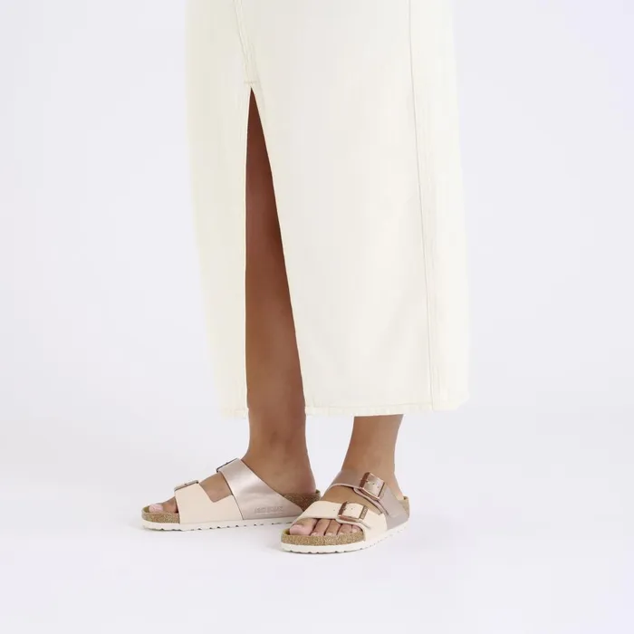 Women Birkenstock TwoStrap Arizona Split New Beigecopper