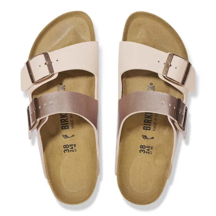 Women Birkenstock TwoStrap Arizona Split New Beigecopper