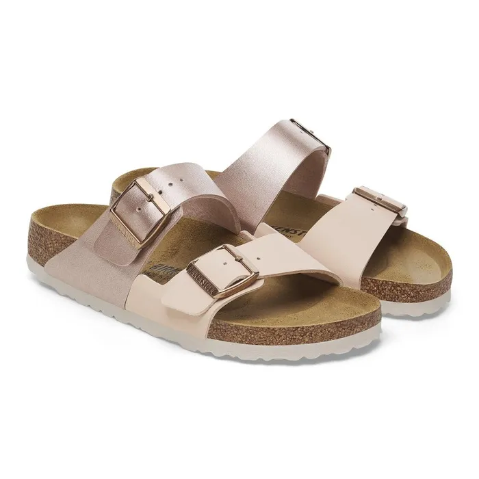 Women Birkenstock TwoStrap Arizona Split New Beigecopper