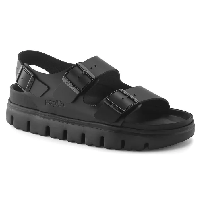 Women Birkenstock TwoStrap Milano Chunky Black