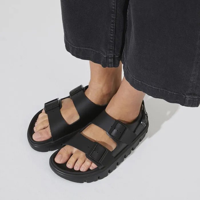 Women Birkenstock TwoStrap Milano Chunky Black