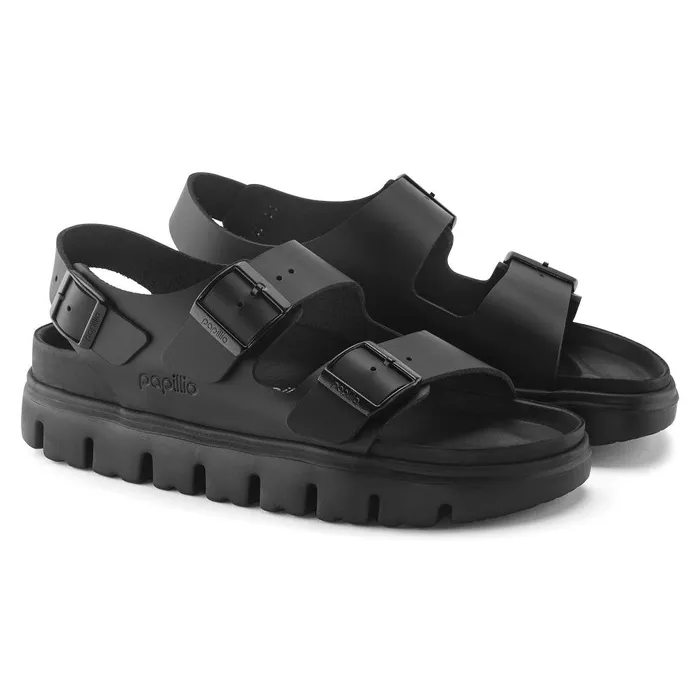 Women Birkenstock TwoStrap Milano Chunky Black