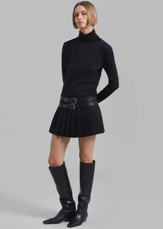 Women Blake Mini Pleated Skirt 8211 Black The Frankie Shop Bottoms