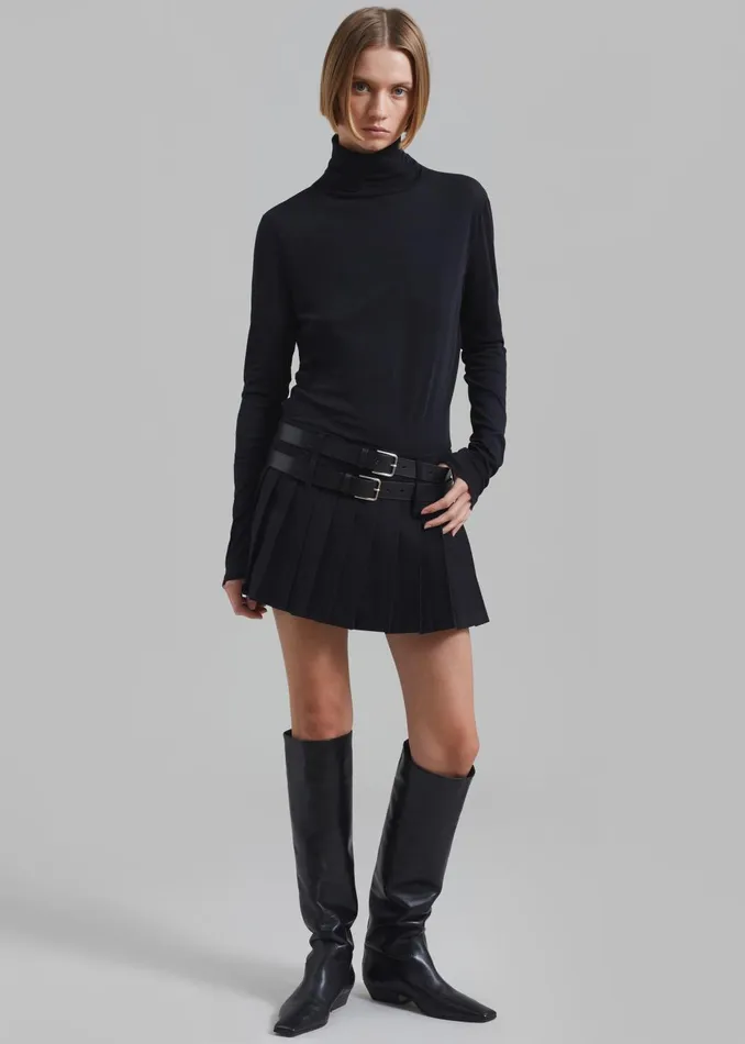 Women Blake Mini Pleated Skirt 8211 Black The Frankie Shop Bottoms