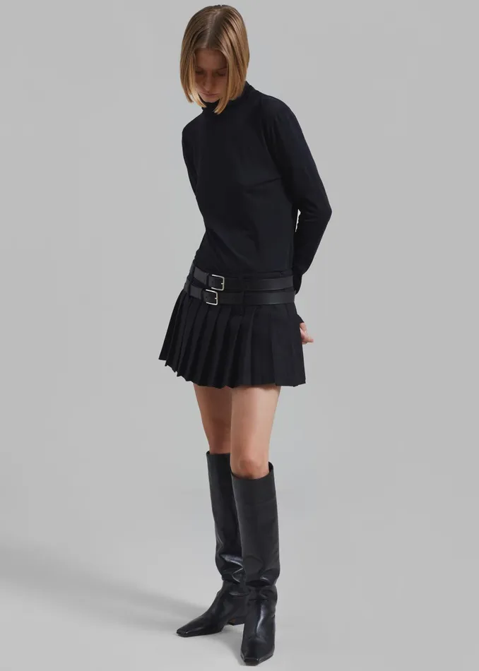Women Blake Mini Pleated Skirt 8211 Black The Frankie Shop Bottoms