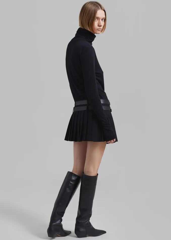 Women Blake Mini Pleated Skirt 8211 Black The Frankie Shop Bottoms